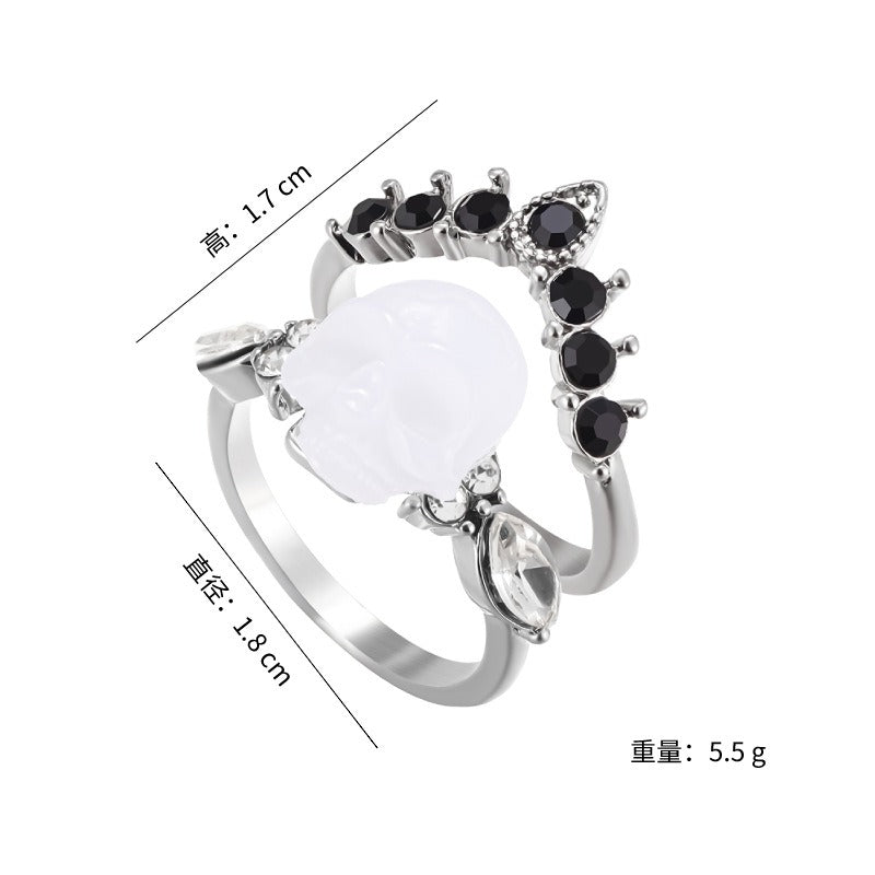 Crown skull women's ring personality fashion cool style jewelry